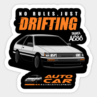 Drifting AE86 - No Rules Sticker